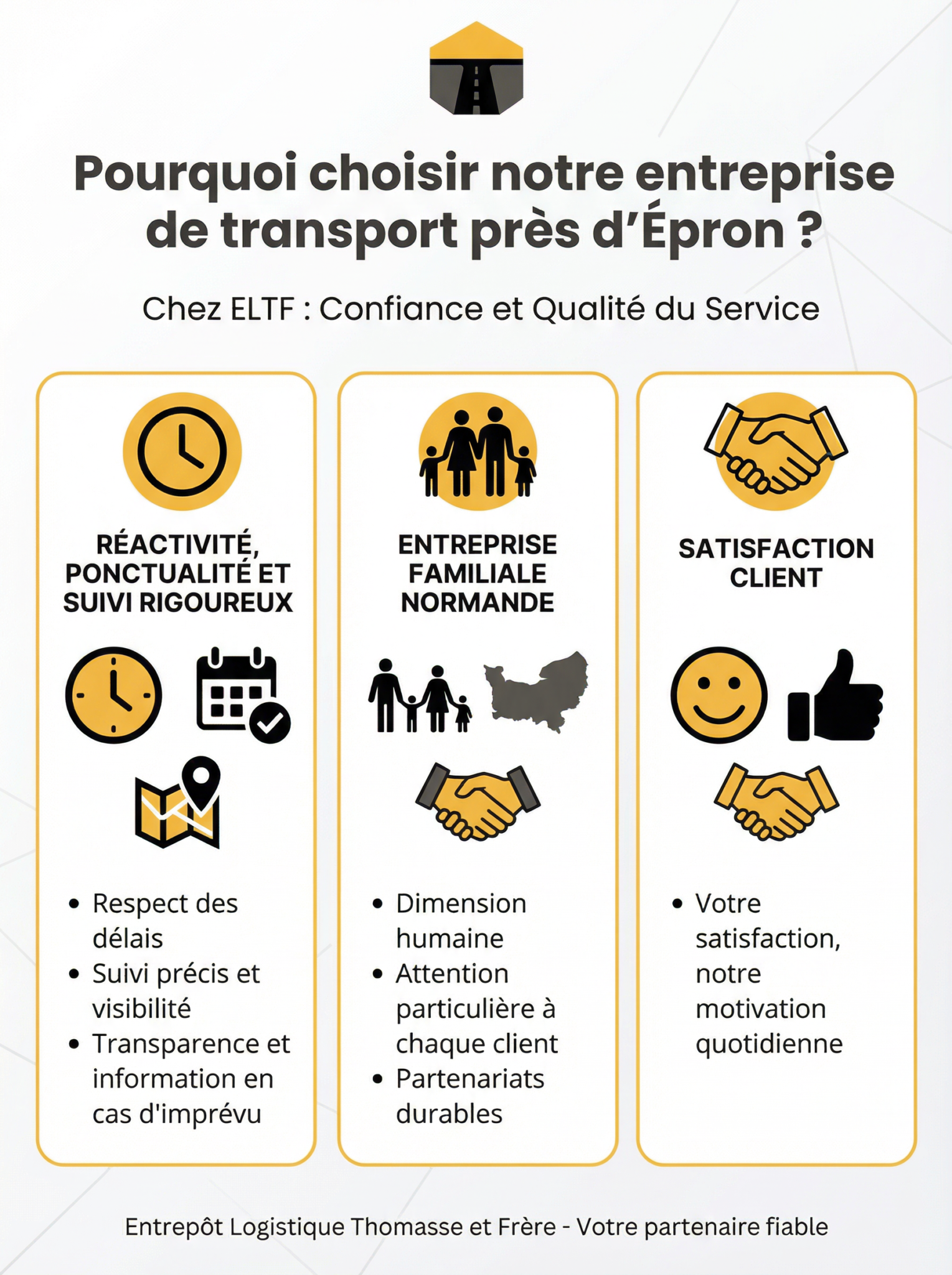 Présentation des avantages de l'entreprise de transport ELTF.